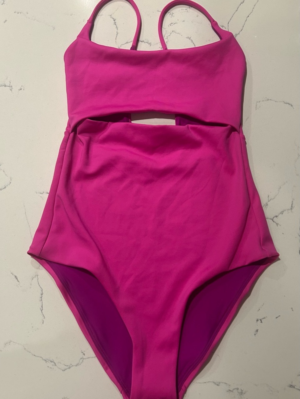 Left on Friday Peak Bright Pink One-Piece Swimsuit size Medium